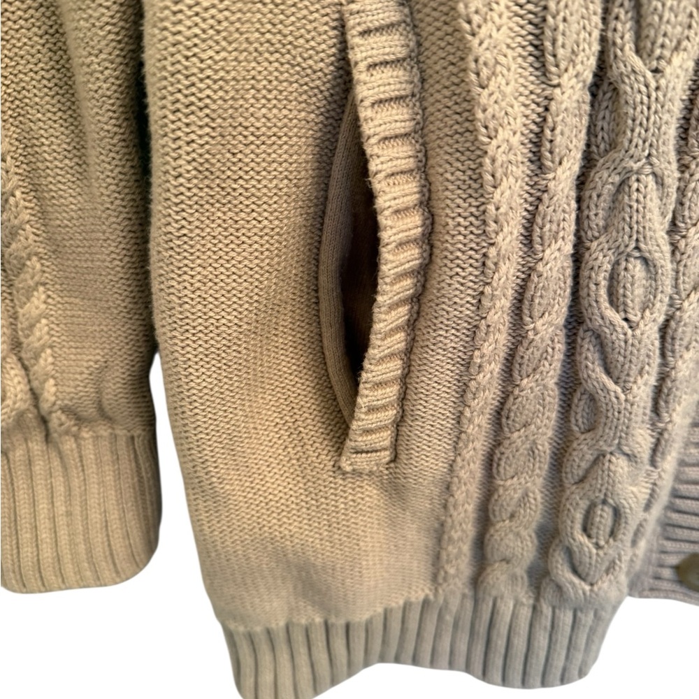 L.L. Bean Button Cable-Knit Button Down Long Card… - image 6